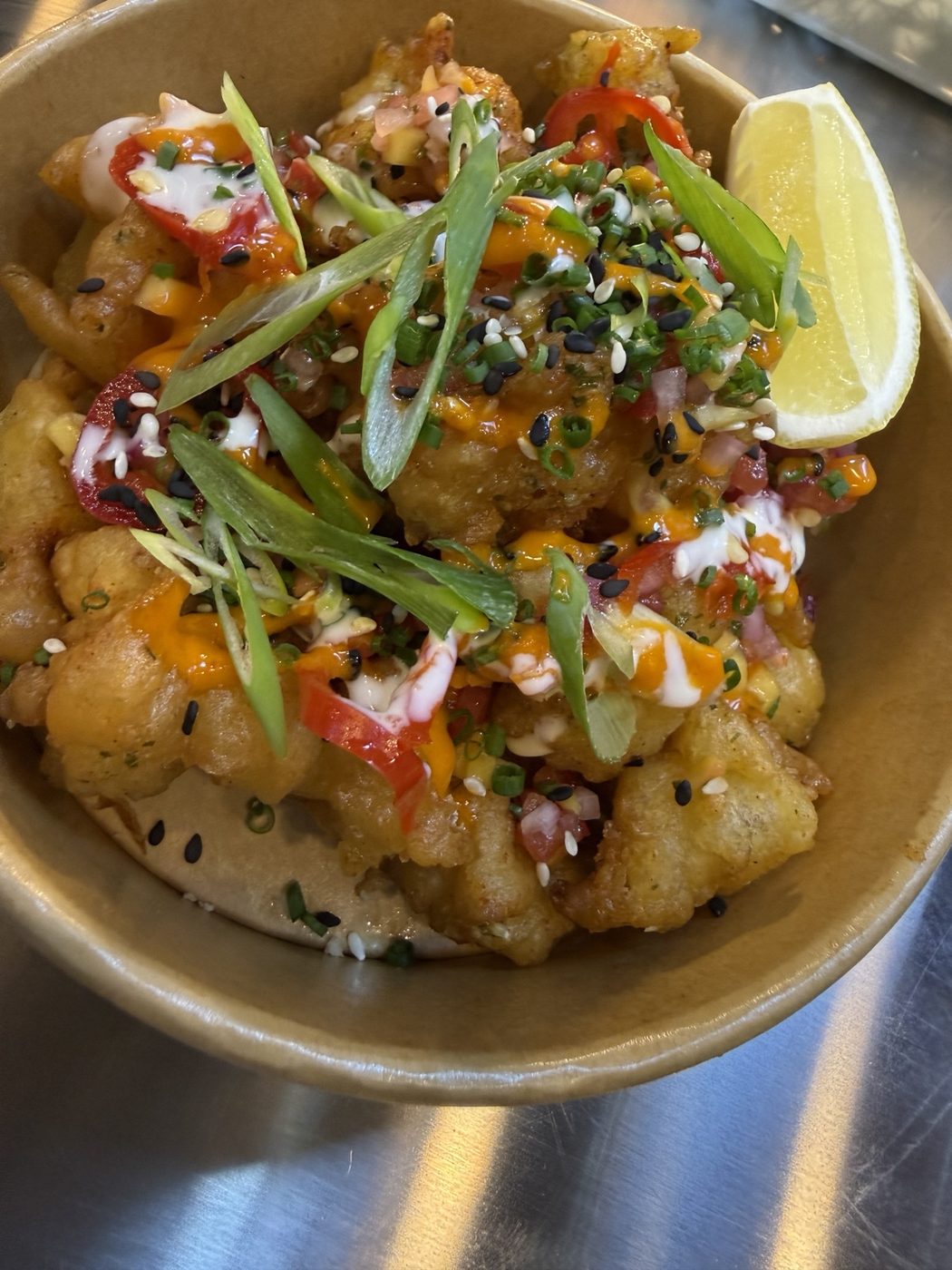Salt n chilli tempura prawns